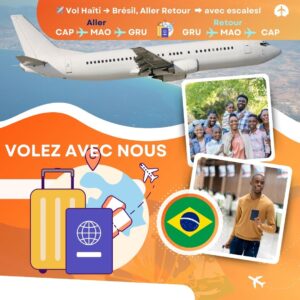 Haïti-Brésil 15 Avril 2025 Vol Régulier | Cap-Haïtien (CAP) – São Paulo (GRU) via Manaus (MAO) | Départ le 15 Avril | Voyage Sécurisé avec CEH-Travel